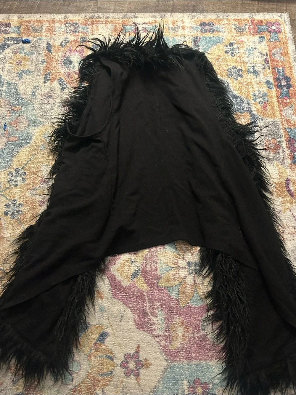 CAbi Black Faux Fur Coat